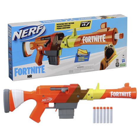 Nerf Fortnite HR Dart Blaster Ruff Wrap Design with 6 Elite Darts ...