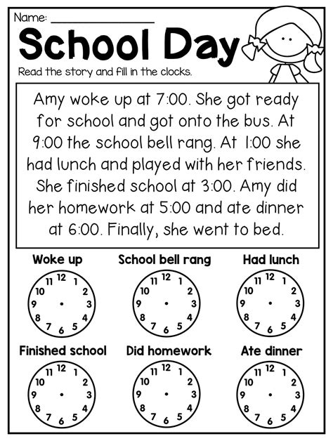 9+ 1St Grade Time Reading Worksheet | Time worksheets, 2nd grade math ...