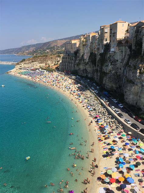 Stunning view of the beach in Tropea, Calabria, Italy.