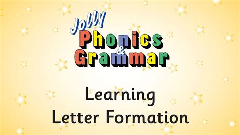 Learning Letter Formation in Jolly Phonics - YouTube