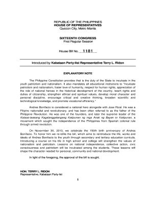 House Bill 1181 Philippines - Fill Online, Printable, Fillable, Blank ...