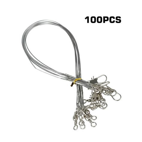 TSV 100PCS Stainless Steel Wire Fishing Leaders High-Strength Fishing ...