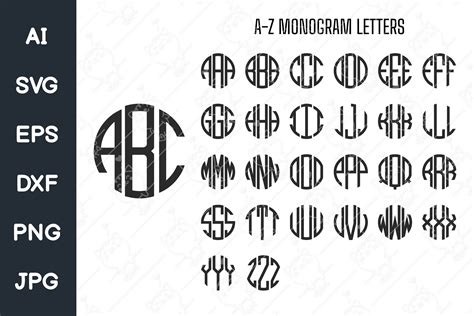 Circle Monogram Letters Alphabet SVG Graphic by FoxGrafy · Creative Fabrica