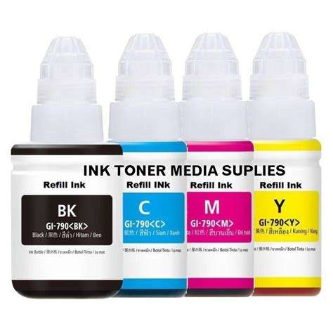 【Manila Spot】New Canon Compatible Gl-790 Gl790 Gi790 Gi-790 Refill Ink G-Series Cymk Set ( 4 ...