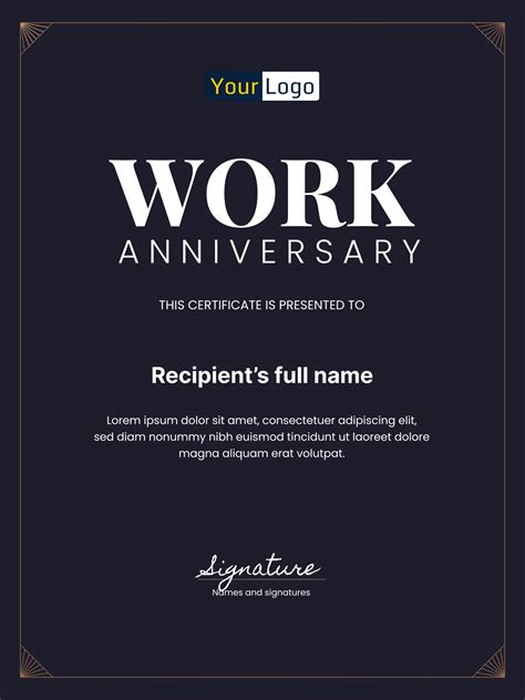 10 FREE Work Anniversary Certificate Templates Virtualbadge ...