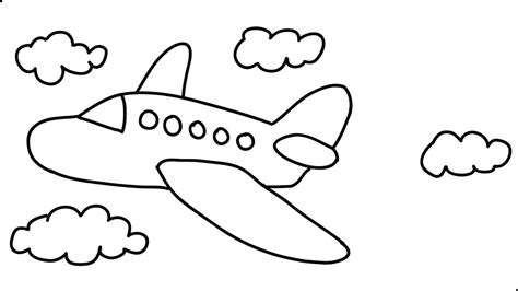 How to Draw an Airplane Easy Step by Step Draw a Cartoon Airplane very fast - YouTube
