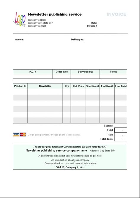 Libreoffice Invoice Template