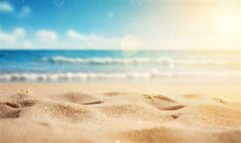 Tranquil beach scene with golden sunlight. Created with AI 29841960 ...