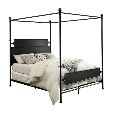 Furniture of America Mallie Metal King Canopy Bed in Bronze and Black ...