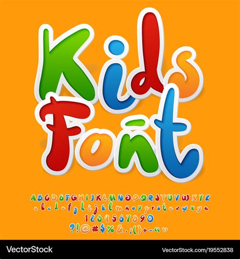 Colorful funny unusual kids font Royalty Free Vector Image