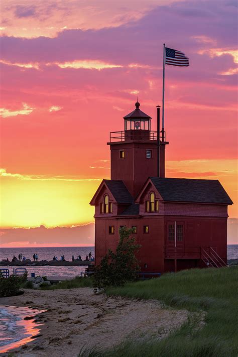 Big Red Lighthouse, Holland MI Photograph by Ken Cave - Fine Art America