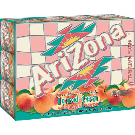 Arizona Iced Tea with Peach Flavor, 11.5 Fl. Oz., 12 Count - Walmart.com