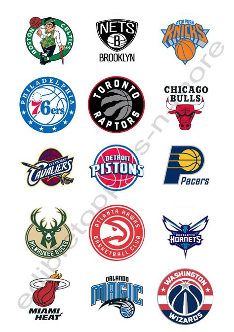 (15) 2" Eastern Conference NBA Team Logos Edible Print Premium Cupcake – Edible Toppers & More