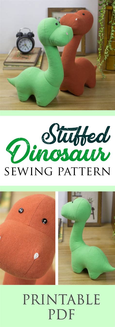 Stuffed Dinosaur Sewing Pattern | Instantly Downloadable PDF | Sewing ...