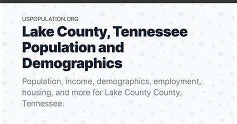 Lake County, Tennessee Population | Income, Demographics, Employment ...