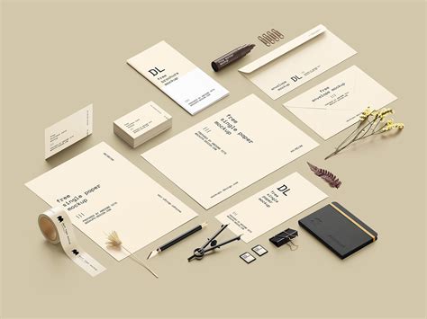 Free Branding Stationery Mockup Scene Creator