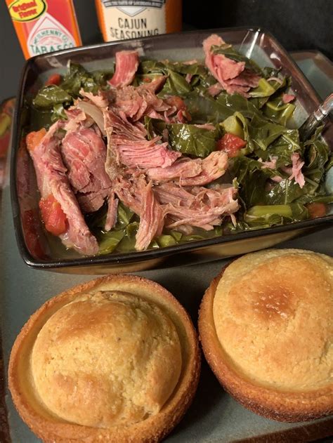 Southern Style Collard Greens And Cornbread | Southern style collard ...