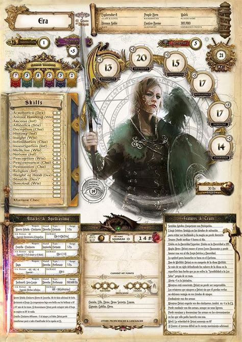 Customizable character Sheets D&D5, : DungeonsAndDragons | Dnd character sheet, Rpg character ...