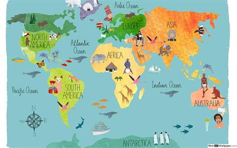 World Map for Kids, map of asia HD wallpaper | Pxfuel