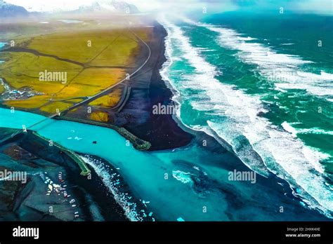 Aerial view of Diamond Beach Iceland Europe Stock Photo - Alamy