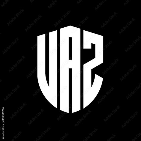 UAZ letter logo design. UAZ modern letter logo with black background ...