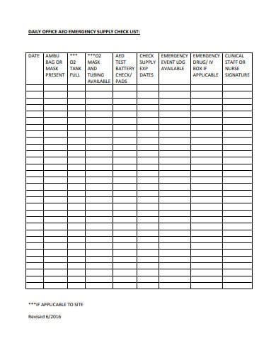 Office Supply Shopping List Template