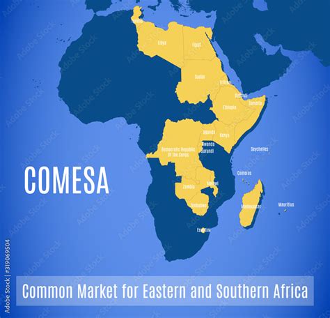 Vector map of the Common Market for Eastern and Southern Africa (COMESA ...