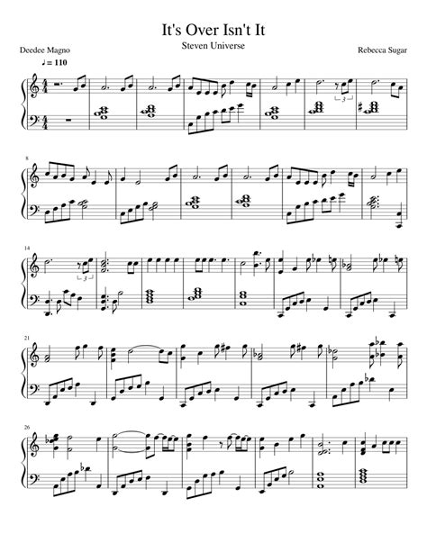 It's Over Isn't It from Steven Universe (WIP) Sheet music for Piano ...