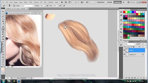 easy hair tutorial digital painting in photoshop - YouTube