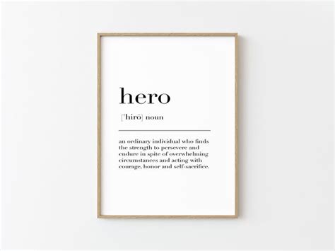 Hero,hero Print,hero Poster,hero Definition,hero Sign,hero Wall Decor,hero Definition Print,hero ...