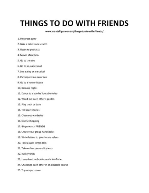 109 Things To Do With Friends - Spend great time together.