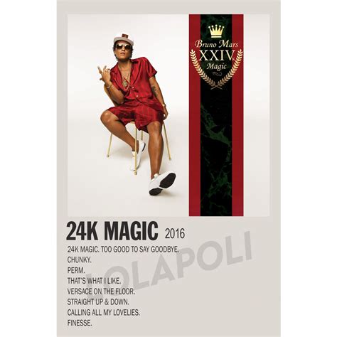 Jual Poster Cover Album 24K Magic - Bruno Mars | Shopee Indonesia