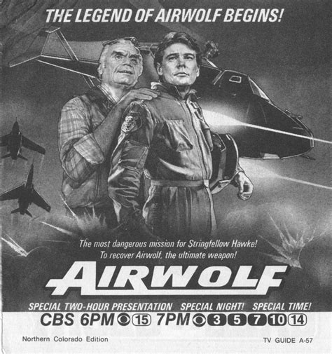 The Airwolf UPC Serial & Merchandise Database: Airwolf Pilot CBS Clippings From Tv Guides (1984)