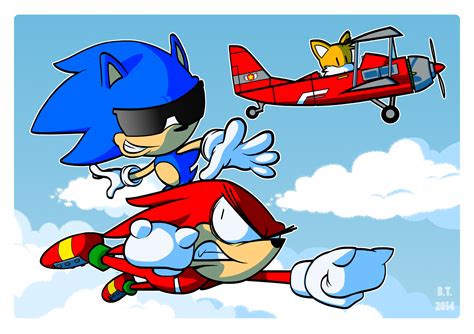 Classic Sonic Trio in Flight - HD Wallpaper by BThomas64