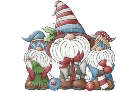 Three Christmas Gnomes Graphic by BizzyHandsCreations · Creative Fabrica