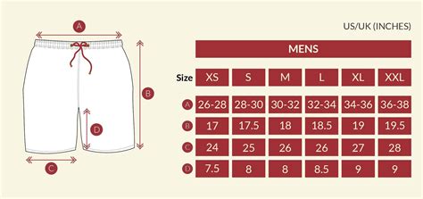 Lounge Shorts Size Chart - Mens – Māzŭ Resortwear