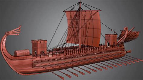 3D model Roman Ship Galley VR / AR / low-poly | CGTrader