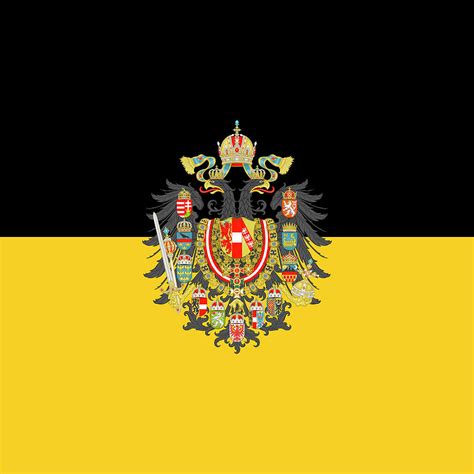 Habsburg flag with Imperial Coat of Arms 1 Digital Art by Helga Novelli - Pixels