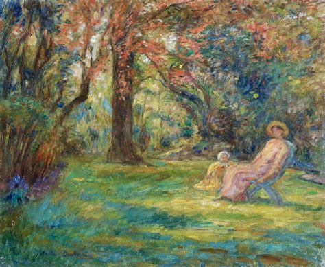 Marie Duhem - "Famille dans le Jardin" Duhem 19th Century French Impressionist Green Garden at ...