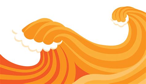 Vector Orange Wave PNG Free Download | PNG Mart