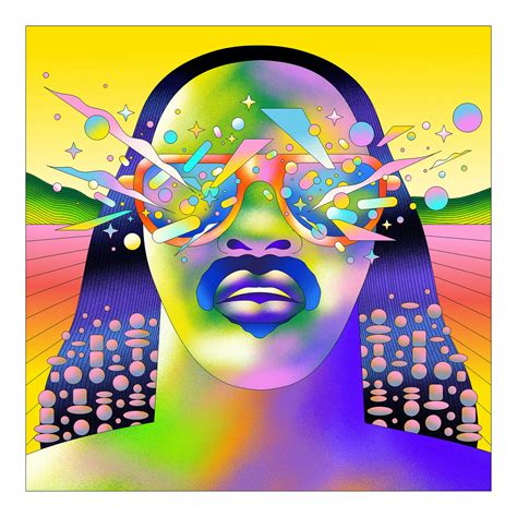 Stevie Wonder - album cover exhibition - Scott Balmer Illustration