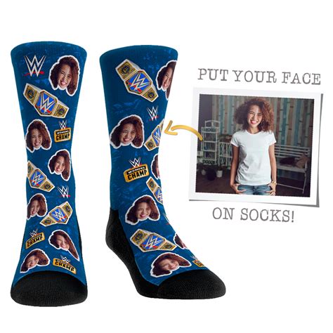 Custom WWE Women's Smackdown Champion - All-Over - Put Any Face On Socks! – Rock 'Em Socks