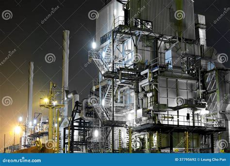 Industrial Complex at Night Stock Photo - Image of industrial ...