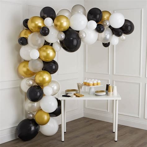 gold garland balloon kit balloon kits balloon arch gold balloons black garland black balloons ...