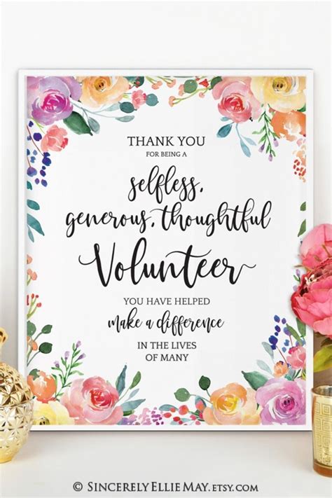 Volunteer Gifts Thank You Volunteer Appreciation Printable, YOU PRINT Office Wall Art and ...