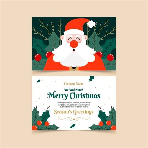 Free Vector | Flat business christmas cards template | Business ...