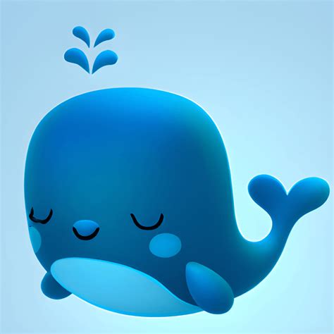 Adorably Cute Happy Baby Whale 3D Cartoon Style Full Body · Creative ...