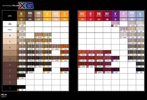 Paul Mitchell the color XG Color Chart. | Paul mitchell color, Paul ...