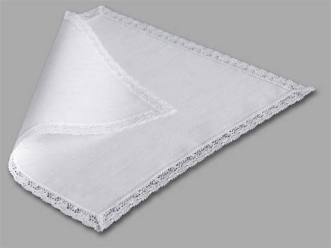 Geometric White Linen Womens Handkerchief - Flax & Thimble