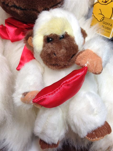 White Ape Gorilla Monkey Goffa Plush Mother & Baby Large Furry Animal 15" Tag - Other